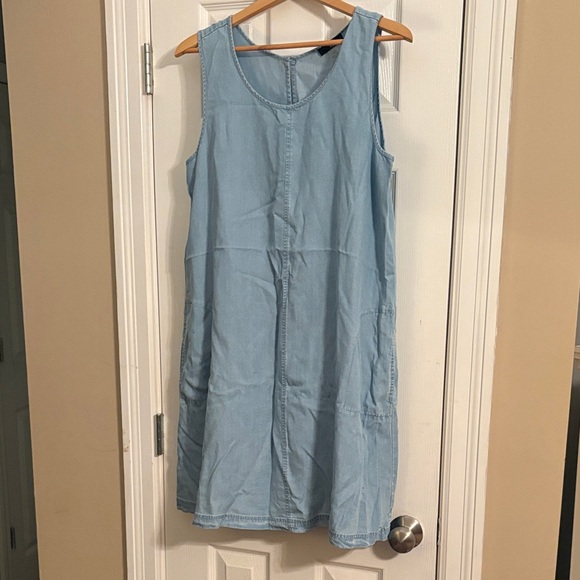 Vintage Renuar Chambray Casual Pocket Dress - Picture 1 of 4